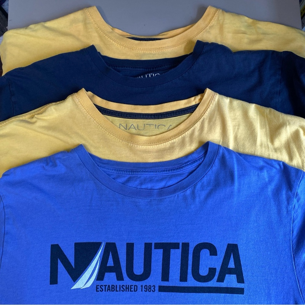 Lot Of 4! Vintage Nautica Logo Mens Short Sleeve T Shirt Size Large